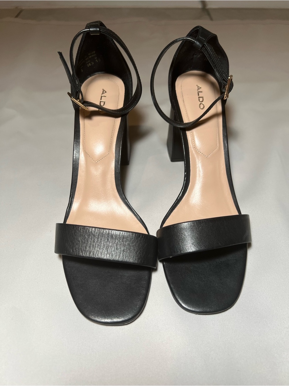 ALDO Black Block Heel Ankle Strap Sandals – Size 8 (EU 38.5) - Picture 3 of 11